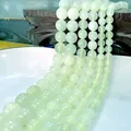 Translucent light green jade round beads available in multiple sizes for DIY jewelry making - High-quality Natural Xiuyan Jade 46 / 6mm / Approx 63pcs