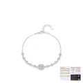 Elegant S925 silver moissanite bracelet with square cluster stones and GRA certificate - 925 Silver / Silver