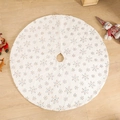 White plush Christmas tree skirt featuring colorful embroidered sequin snowflakes - White Multicolor Sequin