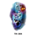 Waterproof tattoo sticker TH-304 with music and space galaxy themed facial art design - Th-304 / 210*148mm