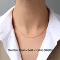 Slender 1.3mm cable chain necklace in 18K gold-plated titanium steel for women - Slender Gold Cable Chain 40+5cm