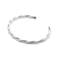Minimalistische zilveren gedraaide metalen manchetarmband met verstelbaar open design - Gedraaid Patroon 2 / 2# Zilver