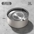 3L cremefarbener Futternapf aus Edelstahl mit Pfotenprägung und rutschfestem Design - 3L / Gebrochenes Weiß