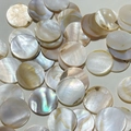 Polished round natural white mother of pearl shell disc with iridescent pearly finish - Round Iridescent / 2.5x2.5cm/Double Side Polished
