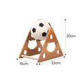 Cat scratcher toy with sisal ball and wooden frame measuring 23cm by 15cm by 20cm - MDF Soccer Triangle Medium