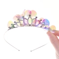 Detailed view of mermaid crown headband with colorful shell sequins and pearls - Mermaid Headband-Colorful Transparent Shell Sequin