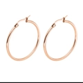 Pendientes de aro clásicos en acero inoxidable oro rosa con acabado pulido diario - Oro Rosa 20*10 Mm / Entrega Rápida