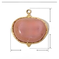 Spécifications de taille pour pendentif étoile en pierre rose et acier doré 19x18mm - Ovale Pierre Rose avec Étoile d'Or (YE428-2)