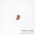 Mini orange and blue striped knitted sock accessory for Christmas DIY crafts and dolls - 4.5cm*2.5cm / Mini-Orange