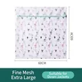 Extra large 60x60cm fine mesh laundry bag with green alpaca print and mint zipper - Alpaca Print - XL / 60x60cm
