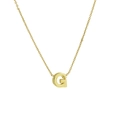 Minimalist 18k gold plated necklace featuring a polished letter G initial pendant - Letter G