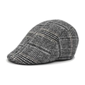 Berretto classico grigio pied de poule per uomo con protezione per le orecchie invernale - M (56-60cm) / Grigio chiaro