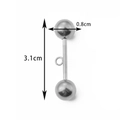 Conector de barra de acero plateado con anillo, componente de joyería DIY de 3,1 cm - 8mm / Color Acero