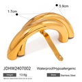 Pasador de pelo de acero inoxidable de 18k dorado impermeable e hipoalergénico - Estilo Curvo Redondeado (JDHW2407002) / Dorado