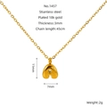 Collana con ciondolo a lettera A a bolla in acciaio inossidabile placcato oro 18k - Lettera A