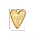 Detailed view of golden heart pendant charm with 2.5g weight and dimension markings - Gold Textured Heart Base-AP43227DW0