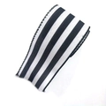 Classic 6cm black and white striped polyester ribbon for Christmas gift bows and decor - Black and White Striped Ribbon (R-C104)