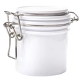 White airtight eyelash glue storage jar with metal buckle for lash extension supplies - 200ml / White