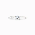S925 sterling zilveren ring met bamboe structuur band en ronde solitaire diamant - US Maat 6 / Witgoud