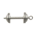Silver antique dumbbell charm pendant made of metal for sports DIY jewelry making - Long Barbell