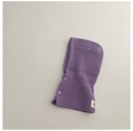 Detail view of purple knitted hooded scarf showing soft texture and button closure - 48-52CM (Recommended 2-6 Years) / Taro Purple