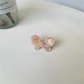 Pinza para el pelo con lazo de acetato rosa y amarillo con diamantes y textura mármol - Mariposa Sirena Rosa