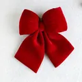 Large burgundy velvet Christmas bow decoration, 29x33cm festive ornament in deep red - Large / Watermelon red