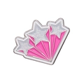 Broche de esmalte rosa y blanco brillante con diseño de estrella fugaz y metal plateado - Estilo Estrellas Fugaces Rosa (XZ9739)