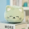 Cute light green plush cat keychain with closed eyes embroidery on a book backdrop - 13cm Keychain - Non-zippered / Green Cat