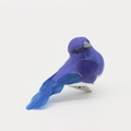 Blue artificial robin bird clip with feathers for Christmas tree decoration craft - Clip Style / Blue
