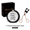 Natural 4-magnet magnetic eyelashes kit with rose gold applicator and black storage box - EHP09-4 4 Magnets White Sunlight Style With Black Applicator Set (EHP09-4)