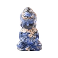 Blue and brown natural crystal Buddha figurine with unique carved stone texture - Blue Sodalite