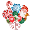 Set di palloncini natalizi con Babbo Natale, renne, fiocchi di neve e bastoncini - Renna e Babbo Natale