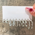 5446925-Silver 6 Pairs-Pearl Fashion Hoops