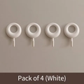 Set di 4 ganci adesivi bianchi minimalisti per l'organizzazione della casa a parete - Bianco (Confezione da 4)