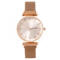 Rose gold quartz watch for women with Milanese magnetic mesh strap and crystal markers - Rose Gold