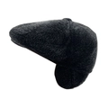Schwarze Winter-Schiebermütze für Herren mit Ohrenklappen aus warmem Fleece-Stoff - Erwachsene / Grau