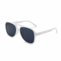 Lunettes de soleil aviateur avec monture blanche et verres gris foncé, vue de profil 45° - Monture Blanche Verre Gris