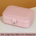 Roze PU-lederen reisjuwelendoos met metalen druksluiting, variant van 16x11x5cm - Roze