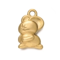 Gold-plated stainless steel rabbit charm pendant for DIY jewelry bracelets and necklaces - Gold 539# Rabbit / 9*14mm