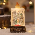 Christmas LED candle light with red truck scene and retro base for festive decor - Christmas Tree Red Truck