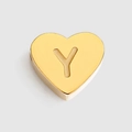 Elegant gold-colored titanium steel heart pendant featuring a hollowed-out letter Y design - Letter Y / Gold