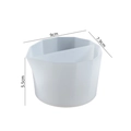 White silicone 2-slot mixing cup for epoxy resin and gypsum art, size 9x7.9x5.5cm - 2 Tiers