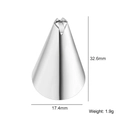Small silver stainless steel icing nozzle for cake decorating, height 32.6mm, weight 1.9g - Design No.13