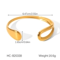 Detailansicht eines goldenen Edelstahlarmbands mit Abmessungen und Gewichtsangaben - Goldener Ring-Kreuzstil (HC-B20338)