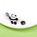 Enamel panda brooch pin featuring a cute panda playing badminton with shuttlecock - Badminton (C2536-7)
