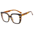 Occhiali quadrati anti-luce blu con montatura tartarugata e motivo leopardato trendy - Leopardo Nero