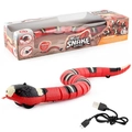 Electric sensory milk snake toy for cats with USB charging cable and retail box - Induction Silver Banded Snake (Red Black White)