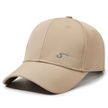 Berretto sportivo beige da uomo con ricamo 3D e visiera curva per il tempo libero - Regolabile / Cachi
