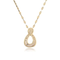 Elegante collana placcata oro con ciondolo a goccia d'acqua e pietre di zircone - Goccia d'Acqua Bianco